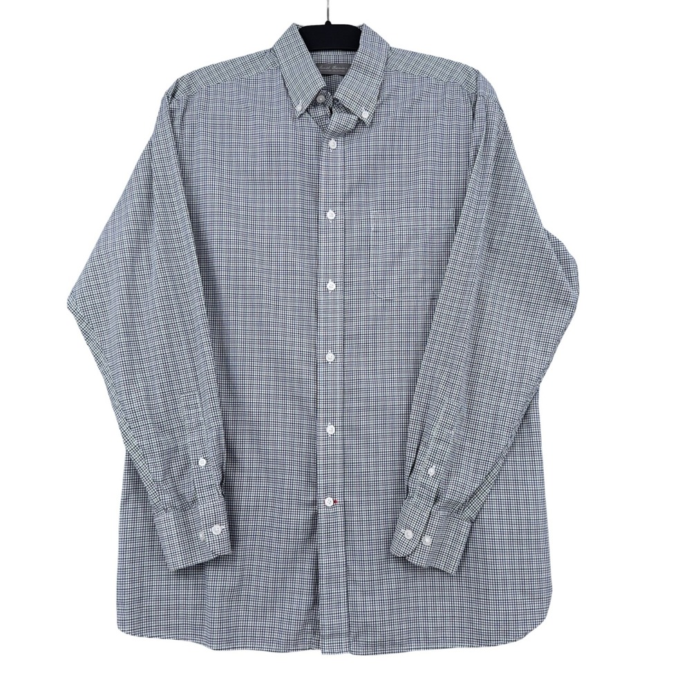 Daniel Cremieux Signature Button Down‎ Mens M Cotton Lyocell Navy Green Check